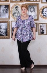 Лина блуза арт.Венера огурцы фиолет #