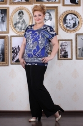 Лина блуза арт.Вера синий #