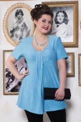 Лина блуза арт. Изабелла жатка голубой #