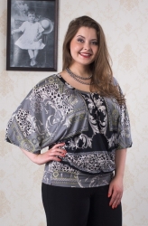 Лина блуза арт.Анастасия платки серый #