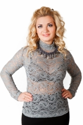 Valentina водолазка арт.Гипюр-ажур серый#